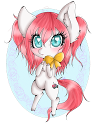 Size: 981x1280 | Tagged: safe, artist:niniibear, imported from derpibooru, oc, oc only, earth pony, pony, bow, ear fluff, earth pony oc, eyelashes, female, heart eyes, mare, simple background, transparent background, wingding eyes