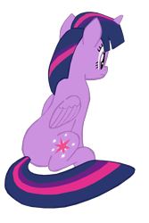 Size: 1280x1918 | Tagged: safe, artist:benpictures1, imported from derpibooru, twilight sparkle, alicorn, pony, rainbow roadtrip, butt, cute, female, inkscape, looking at something, mare, plot, simple background, sitting, solo, transparent background, twiabetes, twibutt, twilight sparkle (alicorn), vector