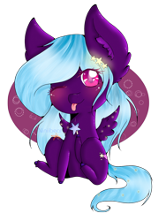 Size: 960x1280 | Tagged: safe, artist:niniibear, imported from derpibooru, oc, oc only, pegasus, pony, :p, blushing, chibi, ear fluff, eyelashes, female, mare, one eye closed, pegasus oc, simple background, solo, tongue out, transparent background, wings, wink
