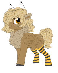 Size: 1500x1891 | Tagged: safe, artist:moonert, imported from derpibooru, oc, oc only, pegasus, pony, antennae, chest fluff, clothes, female, freckles, mare, pegasus oc, simple background, smiling, socks, solo, striped socks, transparent background, unshorn fetlocks, wings