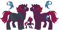 Size: 2679x1382 | Tagged: safe, artist:moonert, imported from derpibooru, tempest shadow, pony, broken horn, eye scar, female, hoof shoes, horn, male, mare, rule 63, scar, simple background, stallion, story included, transparent background