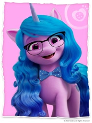 Size: 1080x1440 | Tagged: safe, edit, imported from derpibooru, izzy moonbow, pony, unicorn, bowtie, cute, g5, glasses, izzybetes, weibo