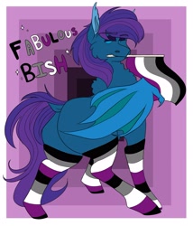Size: 2213x2589 | Tagged: safe, artist:inisealga, imported from derpibooru, oc, oc only, oc:stardust, bat pony, asexual pride flag, bat wings, butt, clothes, commission, large butt, male, plot, pride, pride flag, pride month, socks, solo, stallion, wings, ych result