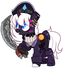 Size: 2286x2520 | Tagged: safe, artist:idkhesoff, derpibooru exclusive, imported from derpibooru, oc, oc only, oc:diamond doubloon, pony, unicorn, belt, boots, clothes, coat, cutlass, ear piercing, earring, eyeshadow, female, hat, jewelry, makeup, mare, markings, open mouth, piercing, pirate, pirate hat, raised hoof, scar, shirt, shoes, simple background, solo, sweater, sword, transparent background, weapon