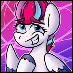 Size: 5000x5000 | Tagged: safe, artist:sadfloorlamp, imported from derpibooru, zipp storm, pegasus, pony, abstract background, g5, happiness, happy, icon, my little pony: a new generation, solo, wings