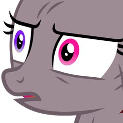 Size: 512x512 | Tagged: safe, artist:flynnmlp, derpibooru exclusive, edit, imported from derpibooru, vector edit, oc, oc only, oc:funny jo, pony, .svg available, emote, female, heterochromia, lidded eyes, mare, open mouth, recolor, scratches, simple background, solo, transparent background, vector