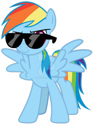 Size: 1920x2568 | Tagged: safe, artist:famousmari5, imported from derpibooru, rainbow dash, pegasus, pony, female, mare, obtrusive watermark, simple background, solo, sunglasses, transparent background, vector, watermark