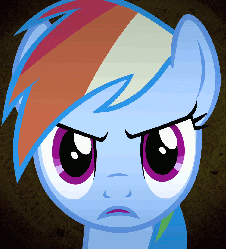 Size: 226x250 | Tagged: safe, imported from derpibooru, screencap, rainbow dash, pegasus, pony, bats!, season 4, animated, argument, cropped, female, looking at you, mare, narrowed eyes, open mouth, reaction image, solo, stop the bats, talking