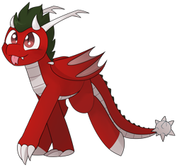 Size: 1135x1076 | Tagged: safe, artist:2k.bugbytes, imported from ponybooru, oc, oc:dragonfire(havock), dracony, dragon, hybrid, pony, claws, horns, male, mane, ponybooru collab 2022, ponybooru exclusive, tail, tongue out, wings