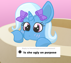 Size: 2340x2070 | Tagged: safe, artist:xppp1n, imported from ponybooru, trixie, blushing, bow, solo