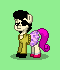 Size: 60x70 | Tagged: safe, artist:dematrix, imported from derpibooru, pony, pony town, beard, clothes, eye scar, facial hair, green background, kazuma kiryu, lidded eyes, male, picture for breezies, pixel art, ponified, scar, shoes, simple background, sissy, skirt, solo, stallion, yakuza