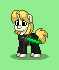 Size: 59x70 | Tagged: safe, artist:dematrix, imported from derpibooru, pony, unicorn, pony town, clothes, green background, jedi, luke skywalker, male, pixel art, simple background, solo, stallion, star wars, sword, weapon