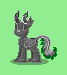 Size: 67x75 | Tagged: safe, artist:dematrix, imported from derpibooru, oc, oc:statue of seduro, pony, pony town, antagonist, evil, green background, male, petrification, pixel art, simple background, solo, stallion, statue