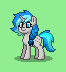 Size: 66x72 | Tagged: safe, artist:dematrix, imported from derpibooru, oc, oc:bubble lee, pony, unicorn, pony town, female, green background, mare, pixel art, simple background, solo