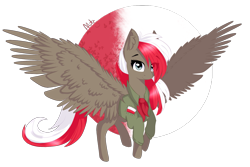 Size: 1493x999 | Tagged: safe, artist:ayoarts, imported from derpibooru, oc, oc only, oc:poland, pegasus, pony, clothes, country, digital art, eye clipping through hair, eyebrows, eyebrows visible through hair, female, flying, looking at you, mare, nation ponies, pegasus oc, poland, ponified, signature, simple background, smiling, smiling at you, solo, spread wings, transparent background, wings