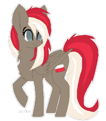 Size: 354x405 | Tagged: safe, artist:ayoarts, imported from derpibooru, oc, oc only, oc:poland, pegasus, pony, female, nation ponies, poland, ponified, simple background, solo, transparent background