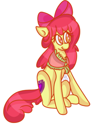 Size: 536x712 | Tagged: safe, artist:princessamour, imported from derpibooru, apple bloom, earth pony, pony, female, mare, older, simple background, solo, white background