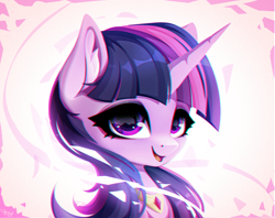 Size: 2578x2040 | Tagged: safe, artist:stahlkat, imported from derpibooru, twilight sparkle, pony, unicorn, bust, female, high res, mare, open mouth, open smile, smiling, solo, unicorn twilight