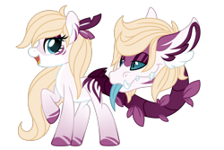 Size: 1280x853 | Tagged: safe, artist:lupulrafinat, imported from derpibooru, oc, oc only, cow plant pony, monster pony, original species, plant pony, pony, augmented tail, closed species, female, plant, raised hoof, simple background, smiling, tongue out, transparent background