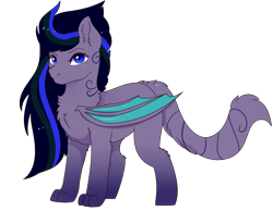 Size: 3137x2429 | Tagged: safe, artist:highrolleryt, imported from derpibooru, oc, oc only, oc:night light, cat, cat pony, original species, pony, bat wings, chest fluff, ear fluff, simple background, solo, transparent background, wings