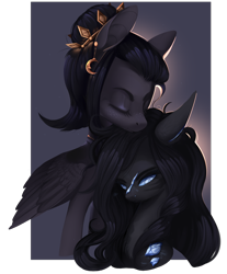 Size: 1208x1460 | Tagged: safe, artist:dammmnation, imported from derpibooru, oc, oc only, earth pony, pegasus, pony, bust, duo, earth pony oc, eyes closed, pegasus oc, simple background, transparent background, wings
