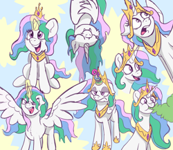 Size: 3541x3073 | Tagged: safe, artist:doodledonutart, imported from derpibooru, princess celestia, alicorn, bat pony, bat pony alicorn, pony, angry, bat ponified, bat wings, batlestia, celestellation, cute, donut, eating, expressions, fangs, food, happy, herbivore, horn, horn impalement, horses doing horse things, multeity, race swap, smiling, solo, spread wings, the uses of unicorn horns, unamused, upside down, wings