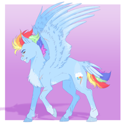 Size: 3000x3000 | Tagged: safe, artist:marshmallotheredfox, imported from derpibooru, rainbow dash, pony, scar, solo