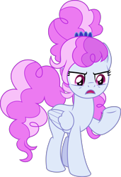 Size: 2934x4278 | Tagged: safe, artist:thatusualguy06, imported from derpibooru, cotton sky, pegasus, pony, the ending of the end, .svg available, d:, female, folded wings, full body, hairpin, high res, hooves, mare, open mouth, raised hoof, simple background, solo, standing, svg, tail, transparent background, vector, wings