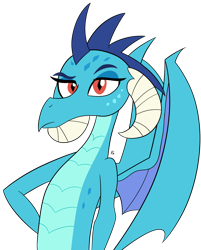 Size: 1280x1592 | Tagged: safe, artist:frownfactory, imported from derpibooru, princess ember, dragon, dragoness, female, horns, simple background, solo, transparent background, unimpressed, wings
