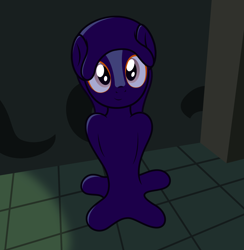 Size: 1984x2034 | Tagged: safe, artist:badumsquish, derpibooru exclusive, imported from derpibooru, part of a set, goo, goo pony, hybrid, monster pony, original species, pony, blaze (coat marking), chuchu, coat markings, eyeshadow, facial markings, looking at you, makeup, male, monster, offspring, parent:quarter hearts, ponified, sitting, slime, solo, stallion, the legend of zelda, the legend of zelda: the wind waker
