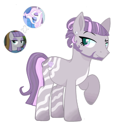 Size: 3105x3419 | Tagged: safe, artist:starshade, artist:vernorexia, imported from derpibooru, fleur-de-lis, maud pie, oc, earth pony, pony, bangs, base used, beard, commission, ear piercing, earring, facial hair, fusion, gem, gradient eyes, gradient hooves, gradient legs, gray coat, jewelry, male, markings, multicolored eyes, multicolored mane, piercing, pink mane, purple mane, short mane, simple background, stallion, straight mane, transparent background