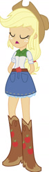 Size: 467x1653 | Tagged: safe, imported from twibooru, applejack, equestria girls, cowboy hat, needs more jpeg, simple background, solo, transparent background