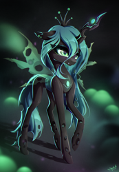 Size: 6688x9682 | Tagged: safe, artist:stahlkat, imported from derpibooru, queen chrysalis, changeling, changeling queen, absurd file size, absurd resolution, female, full body, solo