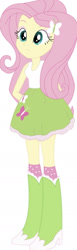 Size: 506x1648 | Tagged: safe, imported from twibooru, fluttershy, equestria girls, boots, clothes, high heel boots, image, needs more jpeg, shirt, shoes, simple background, skirt, socks, solo, transparent background