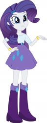 Size: 639x1659 | Tagged: safe, imported from twibooru, rarity, equestria girls, belt, boots, clothes, high heel boots, image, needs more jpeg, shirt, shoes, simple background, skirt, solo, transparent background