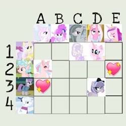 Size: 3464x3464 | Tagged: safe, artist:vernorexia, imported from derpibooru, clear sky, cotton sky, cozy glow, double diamond, fleur-de-lis, lily lace, limestone pie, maud pie, princess cadance, oc, alicorn, earth pony, pegasus, pony, unicorn, adoptable, adoptable open, base used, bow, choker, clothes, female, freckles, fusion, fusion diagram, grid, hair bow, male, mare, multicolored mane, next generation, pastel, ringlets, shawl, stallion, suit, tall
