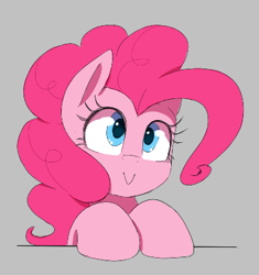 Size: 383x408 | Tagged: safe, artist:thebatfang, imported from derpibooru, pinkie pie, earth pony, pony, :>, aggie.io, cute, diapinkes, female, gray background, mare, simple background, smiling, solo