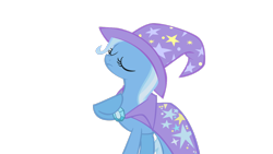Size: 3266x1837 | Tagged: safe, artist:mr-loco-moto, imported from derpibooru, trixie, pony, unicorn, brooch, cape, clothes, eyes closed, female, hat, jewelry, mare, simple background, solo, transparent background, trixie's brooch, trixie's cape, trixie's hat, vector