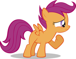 Size: 2777x2160 | Tagged: safe, artist:zapapplejam, imported from derpibooru, scootaloo, pegasus, pony, female, filly, foal, high res, shadow, simple background, solo, transparent background, vector