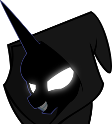Size: 2328x2577 | Tagged: safe, artist:zapapplejam, imported from derpibooru, princess luna, alicorn, pony, luna eclipsed, season 2, female, glowing, glowing eyes, high res, hood, mare, simple background, solo, transparent background, vector
