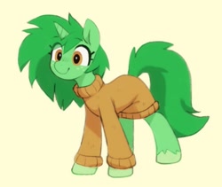 Size: 1203x1015 | Tagged: safe, artist:orchidpony, imported from derpibooru, oc, oc only, oc:chira, oc:pisty, pony, unicorn, clothes, female, freckles, mare, not wallflower blush, simple background, solo, sweater