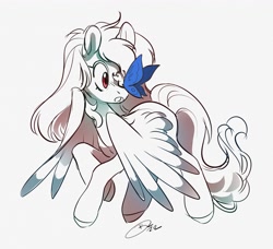 Size: 4096x3730 | Tagged: safe, artist:opalacorn, imported from derpibooru, oc, oc only, butterfly, pegasus, pony, female, mare, signature, simple background, sitting, sitting on nose, solo, white background