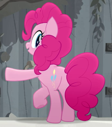 Size: 461x523 | Tagged: safe, imported from derpibooru, screencap, pinkie pie, rainbow roadtrip, balloonbutt, butt, cropped, plot, solo