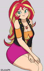 Size: 1280x2072 | Tagged: safe, artist:lukamelmc, imported from derpibooru, sunset shimmer, human, equestria girls, human coloration, simple background, solo