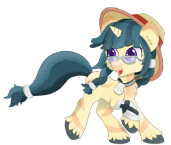 Size: 1376x1166 | Tagged: safe, artist:helip12, imported from derpibooru, oc, oc:dolgolae, pony, unicorn, female, glasses, hat, mare, simple background, solo, transparent background