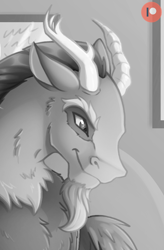 Size: 592x902 | Tagged: safe, artist:fkk, imported from derpibooru, discord, advertisement, beard, facial hair, horn, male, patreon, patreon logo, patreon preview, patreon reward, solo