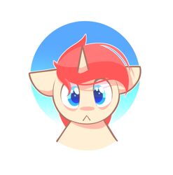 Size: 987x997 | Tagged: safe, artist:wellory, imported from derpibooru, oc, oc only, oc:redly, unicorn, :<, cute