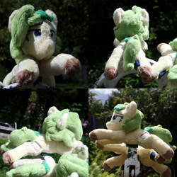 Size: 4000x4000 | Tagged: safe, artist:bastler, imported from derpibooru, oc, oc only, oc:nettle vienna, earth pony, pony, female, irl, leaves, mare, photo, plushie