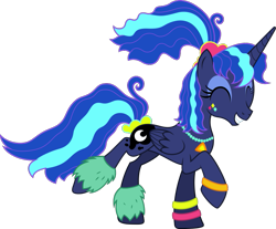 Size: 857x710 | Tagged: safe, artist:tralomine, imported from derpibooru, princess luna, alicorn, pony, between dark and dawn, .svg available, 80s princess luna, alternate hairstyle, cute, female, lunabetes, makeup, mare, simple background, solo, transparent background, vector