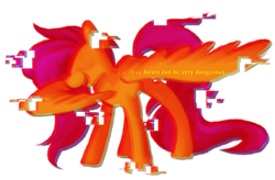 Size: 540x354 | Tagged: safe, artist:anon-star, imported from derpibooru, fluttershy, pegasus, pony, dialogue, error, evil, evil fluttershy, female, glitch, mare, no eyes, simple background, slenderpony, smiling, spread wings, text, transparent background, wings